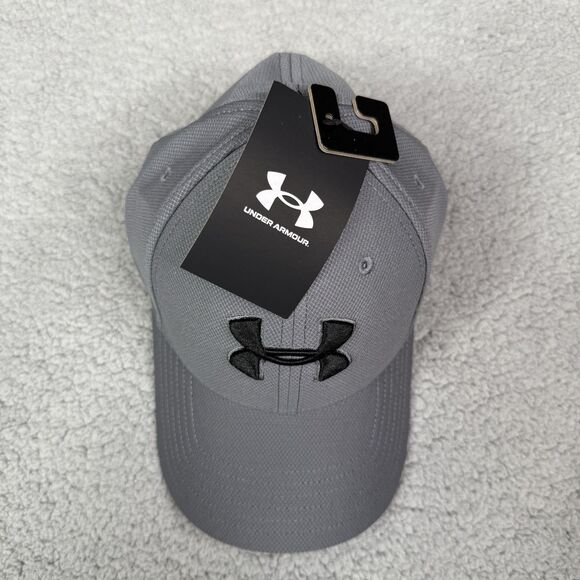 Under Armour Hat Cap Mens M/L Gray Black Logo UA Blitzing 3.0 Stretch Fit NWT - Picture 5 of 9